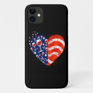 Wijnglazen Heart 4 juli Patriottisch Amerikaans Case-Mate iPhone Case