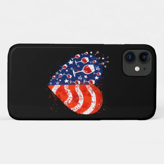 Wijnglazen Heart 4 juli Patriottisch Amerikaans Case-Mate iPhone Case (Achterkant (horizontaal))