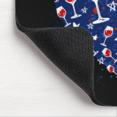 Wijnglazen Heart 4 juli Patriottisch Amerikaans Muismat (Hoek)