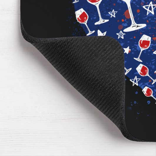 Wijnglazen Heart 4 juli Patriottisch Amerikaans Muismat (Hoek)