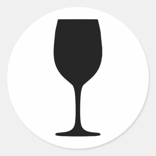 wijnglazen icoon ronde sticker (Voorkant)