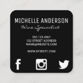 Wijnglazen illustraties | Waterverf Vierkante Visitekaartje (Achterkant)