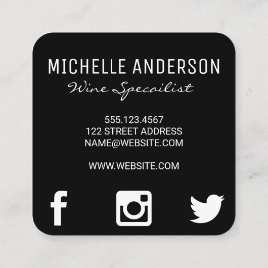 Wijnglazen illustraties | Waterverf Vierkante Visitekaartje (Achterkant)