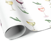 Wijnglazen Kerst Nieuwigheid inpakpapier (Rol Hoek)