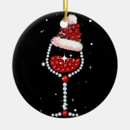 Wijnglazen kerstcadeautjes voor kerstwijn keramisch ornament