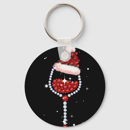 Wijnglazen kerstcadeautjes voor kerstwijn sleutelhanger (Voorkant)