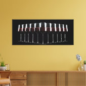 Wijnglazen met rode wijn in een rij canvas afdruk (Insitu (Woonkamer))