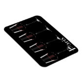 Wijnglazen met rode wijn op zwart magneet (Rechterzijde)