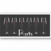 Wijnglazen met rode wijn op zwart sticker (Voorkant)