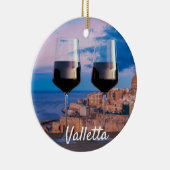 Wijnglazen met uitzicht zonsondergang boven Vallet Keramisch Ornament (Rechts)