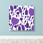 Wijnglazen patroon canvas afdruk (Insitu (Houten vloer))