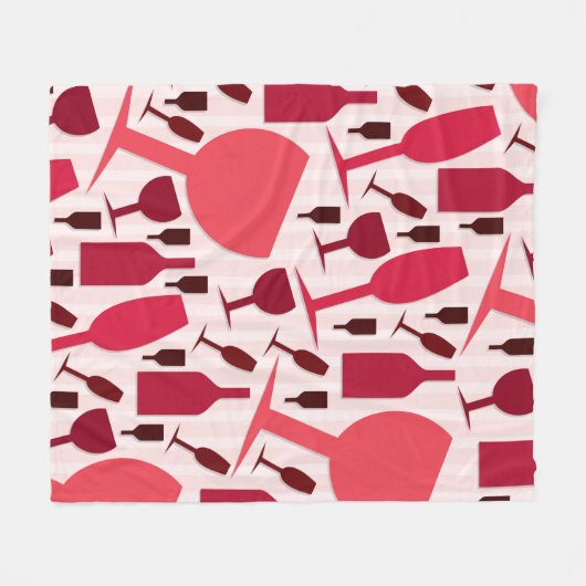 Wijnglazen patroon fleece deken (Voorkant (Horizontaal))