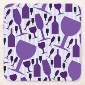 Wijnglazen patroon kartonnen onderzetters (Voorkant)