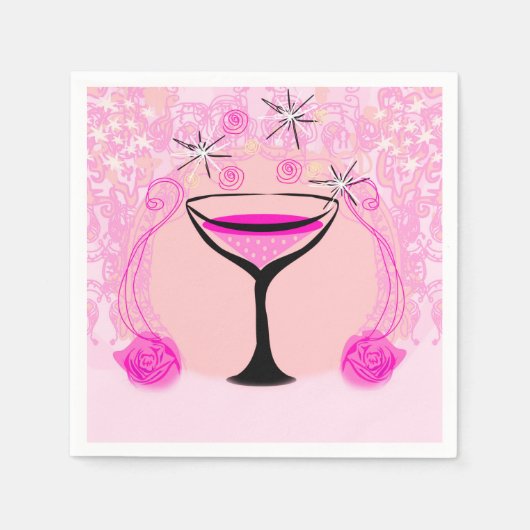 wijnglazen patroon servet (Voorkant)