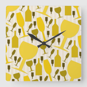 Wijnglazen patroon vierkante klok