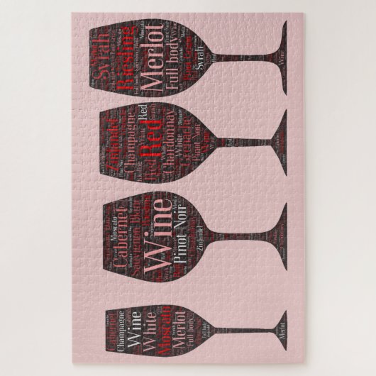 Wijnglazen puzzel legpuzzel (Verticaal)