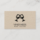 Wijnglazen Toast Leder Visitekaartje (Voorkant)