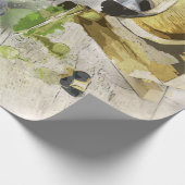 Wijnglazen, Vat en Druiven Cadeaupapier (Hoek)