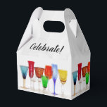 Wijnglazen "Vier!" Cadeaudoos Bedankdoosjes<br><div class="desc">Heldere kleuren,  witte roos achtergrond</div>
