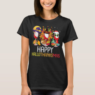 Wijnglazen Witch Pilgrim Santa Claus Happy Hallo T-shirt