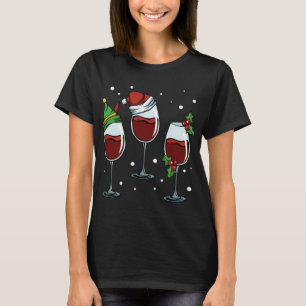 Wijnglazen Zoet Schattige Hebben Fun Christmas Cel T-shirt
