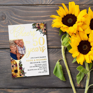 Wijnglijsters tot 50 jaar Jubileum Folie Uitnodiging