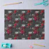 Wijngoblets en ontkoppeling van Rozen Tissuepapier (Craft)