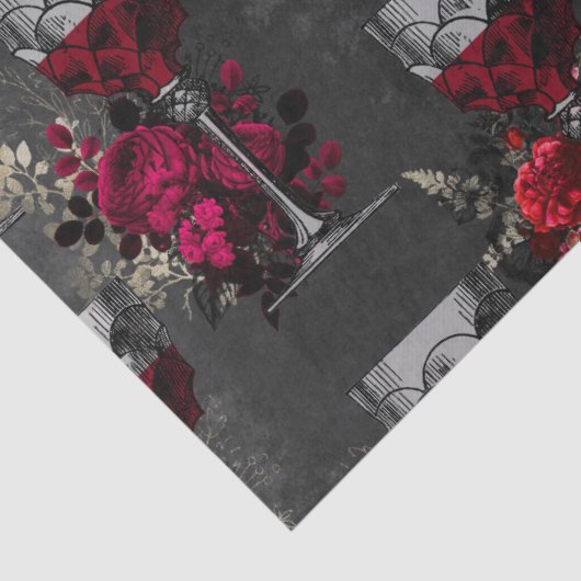 Wijngoblets en ontkoppeling van Rozen Tissuepapier (Detail)