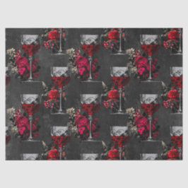 Wijngoblets en ontkoppeling van Rozen Tissuepapier