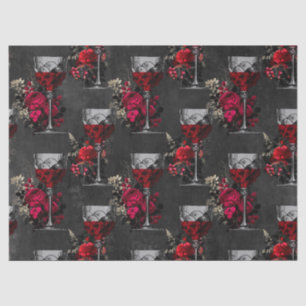 Wijngoblets en ontkoppeling van Rozen Tissuepapier