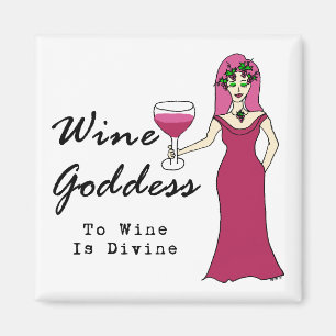Wijngodin "Wijn is goddelijk" Magneet