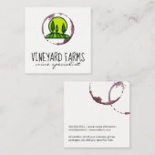 Wijngordel (wijnglas) Wijndruiven Vierkante Visitekaartje (Voorkant / Achterkant)