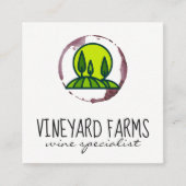 Wijngordel (wijnglas) Wijndruiven Vierkante Visitekaartje (Voorkant)