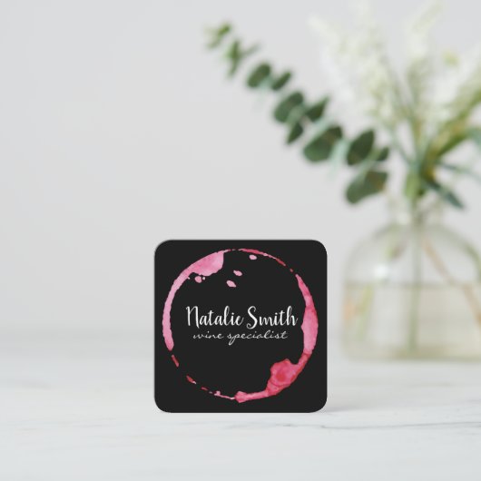 Wijngordel (zwart/wit) vierkante visitekaartje (Staand voorkant)