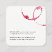 Wijngordel (zwart/wit) vierkante visitekaartje (Achterkant)