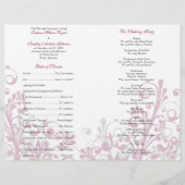 wijngrijs wit abstract bloemig trouwprogramma (Achterkant)