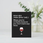 Wijngry Funny Wine Lover Definition Briefkaart (Staand voorkant)