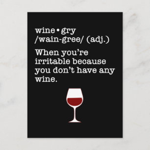 Wijngry Funny Wine Lover Definition Briefkaart