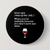 Wijngry Funny Wine Lover Definition Ronde Button 7,6 Cm (Voorkant)