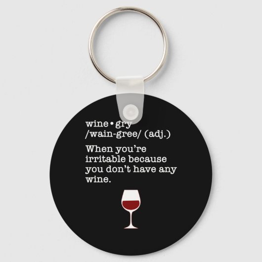 Wijngry Funny Wine Lover Definition Sleutelhanger (Voorkant)