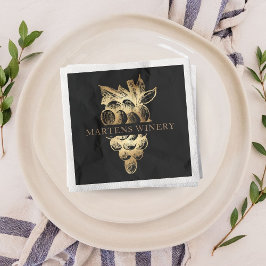 Wijnhandel Wijnmakerij Elegante Gouden Druiven Servet