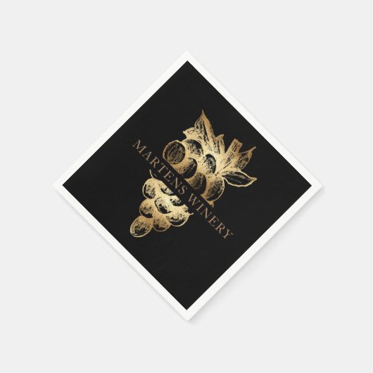 Wijnhandel Wijnmakerij Elegante Gouden Druiven Servet (Hoek)