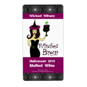 Wijnheks "Heksen Brew" Halloween Wijn Etiketten (Voorkant)