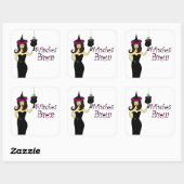 Wijnheks "heksen brouwen" Halloween wijn Vierkante Sticker (Vel)