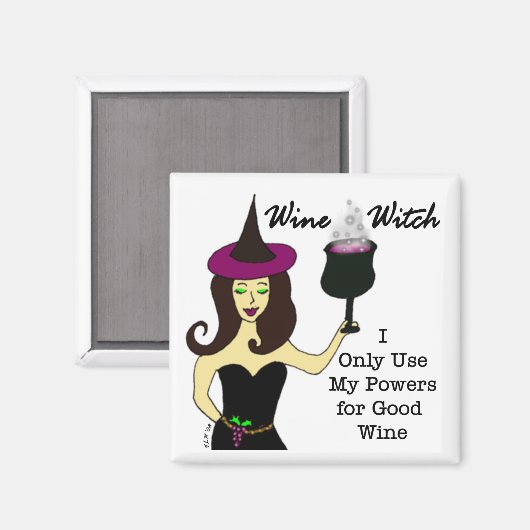 Wijnheksenmagneet Magneet (Voorkant / Achterkant)