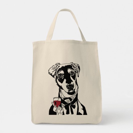 Wijnhond Tote Bag (Achterkant)