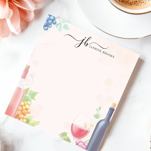 Wijnhuis Waterverf Wijndruiven gepersonaliseerd Notitieblok