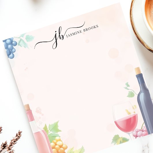 Wijnhuis Waterverf Wijndruiven gepersonaliseerd Notitieblok