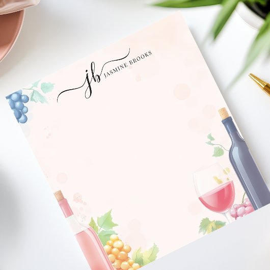 Wijnhuis Waterverf Wijndruiven gepersonaliseerd Notitieblok