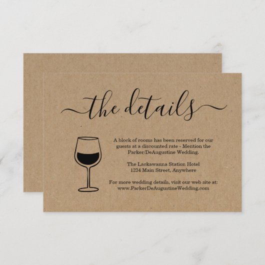 Wijninformatiebehuizing Kaart (Voorkant / Achterkant)